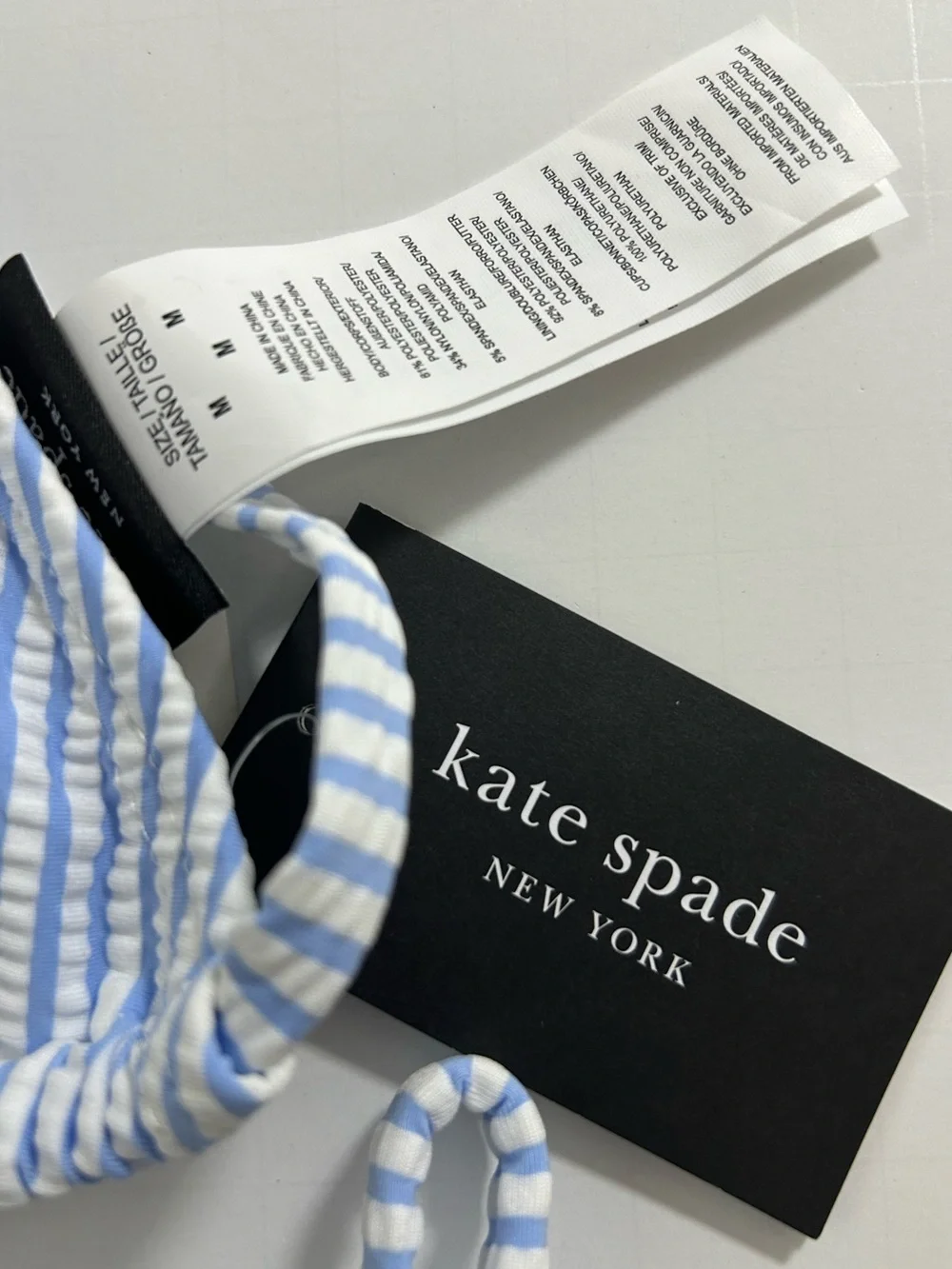 Kate Spade Light Diamond Blue White Striped Bikini Set